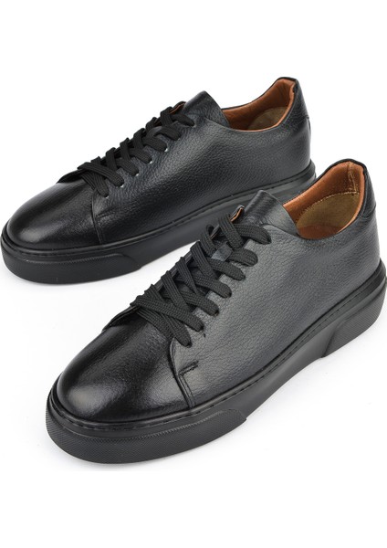 , Erkek Hakiki Deri Sneaker 151423Z511 Siyah