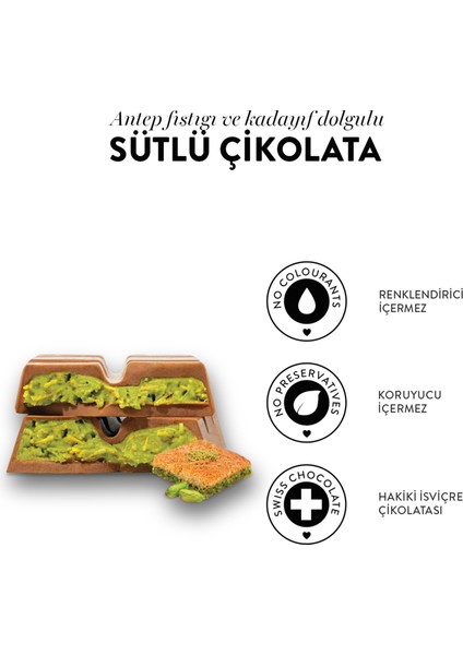 Juva Antep Fıstığı ve Kadayıflı Dubai Çikolatası 100g