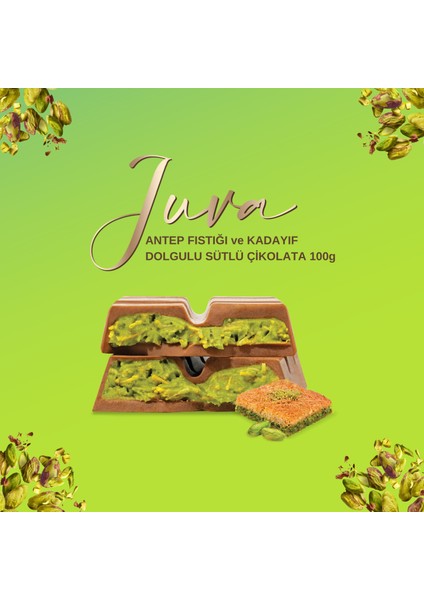 Juva Antep Fıstığı ve Kadayıflı Dubai Çikolatası 100g
