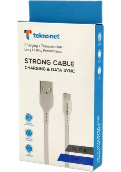 TN-DC18 Plastik 100 cm Type-C Şarj ve Data Kablosu fiyatları