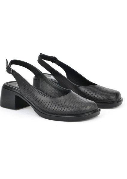 Kadın Deri Topuklu Sandalet 151992Z8001 Siyah fiyatları