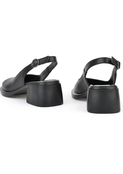 Kadın Deri Topuklu Sandalet 151992Z8001 Siyah modelleri