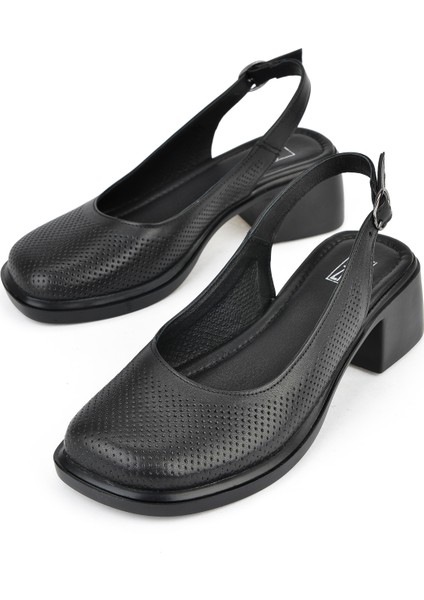 Kadın Deri Topuklu Sandalet 151992Z8001 Siyah indirimleri