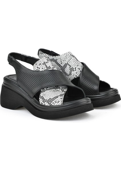 Kadın Deri Topuklu Sandalet 151992Z64001 Siyah fiyatları
