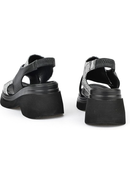 Kadın Deri Topuklu Sandalet 151992Z64001 Siyah modelleri