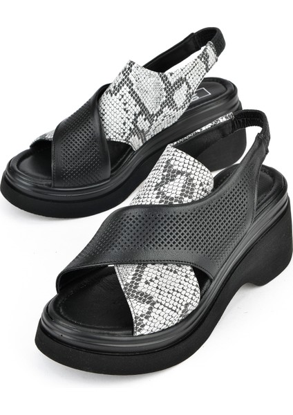Kadın Deri Topuklu Sandalet 151992Z64001 Siyah indirimleri
