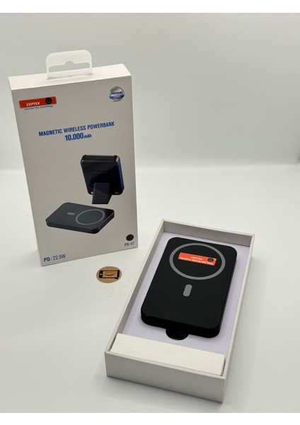 Apple iPhone Uyumlu Magsafe Powerbank Kablosuz Şarj Aleti 10.000 mAh Pb-47