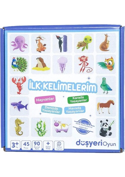 Eğitici Kartlar Denizde Havada Yasayan Hayvanlar Yapboz