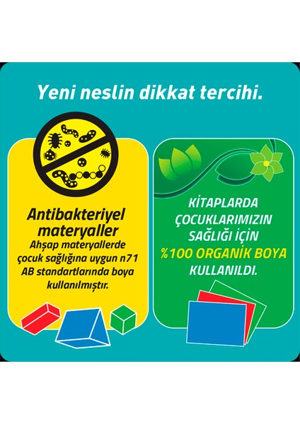 Dikkati Güçlendirme Seti Plus 10 Yaş (120 Ahşap Materyal + 3 Kitap Takım) - Osman Abalı