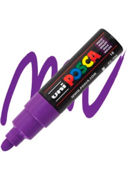 Uniball PC7M Posca Mor 4.5-5.5 Mermi Uçlu Su Bazlı Poster Markörü