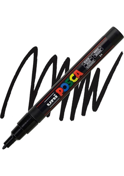 Posca 0.9-1.3 Siyah Su Bazlı Poster Markör Kalem 03479 Pc-3m