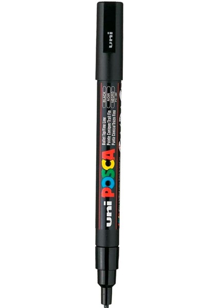 Posca 0.9-1.3 Siyah Su Bazlı Poster Markör Kalem 03479 Pc-3m modelleri