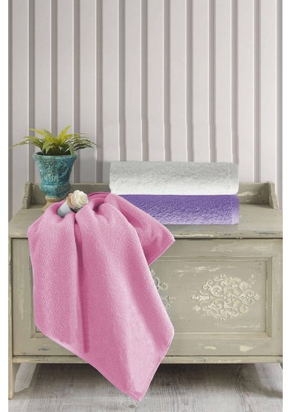 3 Lü Renkli El Yüz Havlu Seti Pamuklu Natural Harmony modelleri