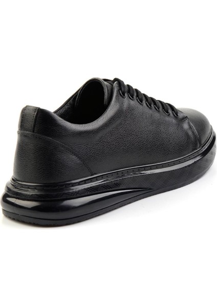 Siyah Deri Erkek Sneaker E01081010303 modelleri