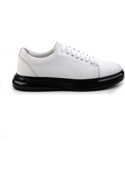 Beyaz Hakiki Deri Erkek Sneaker E01081010303