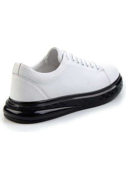 Beyaz Hakiki Deri Erkek Sneaker E01081010303