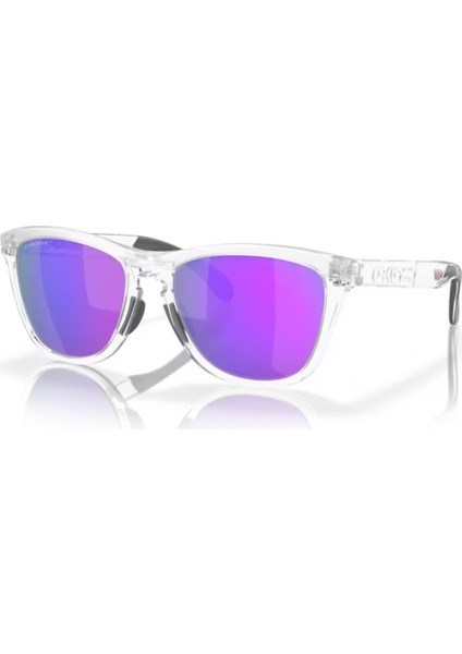 OO9284-12-55 Frogskins Range Kadın Şeffaf Çerçeve Mor Cam Güneş Gözlüğü