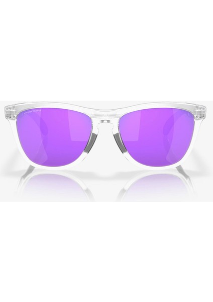 OO9284-12-55 Frogskins Range Kadın Şeffaf Çerçeve Mor Cam Güneş Gözlüğü modelleri