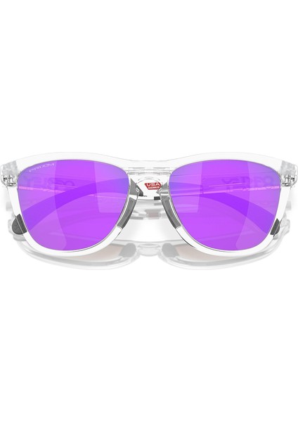 OO9284-12-55 Frogskins Range Kadın Şeffaf Çerçeve Mor Cam Güneş Gözlüğü fırsatları