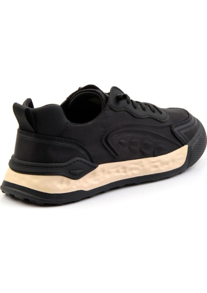 Siyah Deri Erkek Sneaker E01185510603 fırsatları