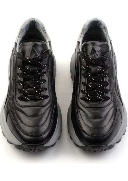 Siyah Napa Deri Erkek Sneaker E01347071943 fırsatları