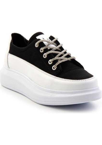 Siyah Kot Kumaş Kadın Sneaker K01179222237 fiyatları