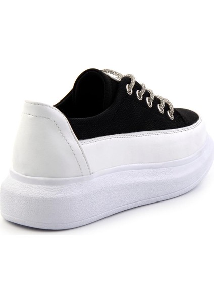 Siyah Kot Kumaş Kadın Sneaker K01179222237 modelleri