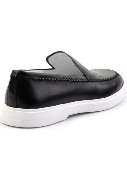 Siyah Antik Deri Erkek Casual Ayakkabı E01083017041 fırsatları