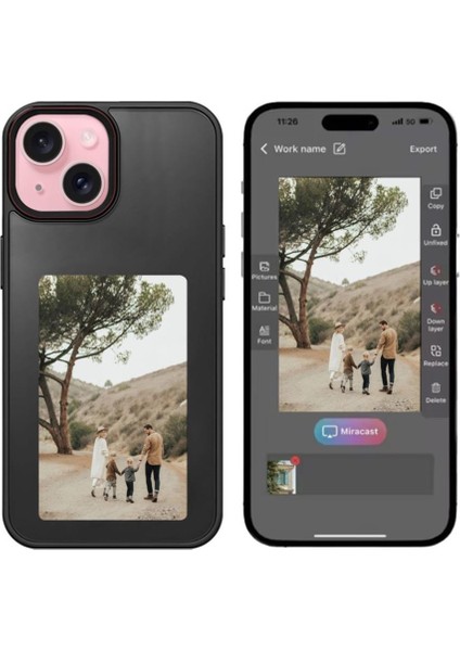 iPhone 15 Uyumlu Nfc Fotoğraf Resim Yansıtmalı Kişiselleştirilebilir Insta Silikon Kılıf modelleri