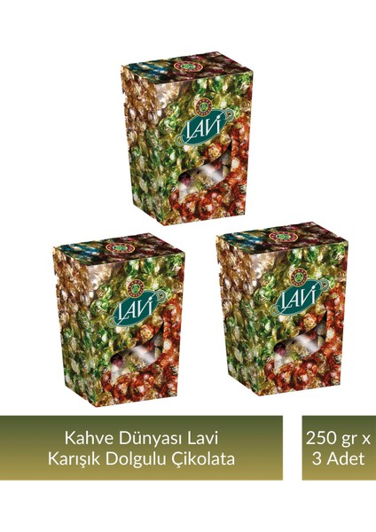 Lavi Karışık Dolgulu Çikolata 250 gr x 3 Adet