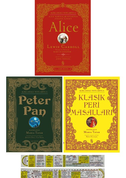 Alice / Peter Pan / Klasik Peri Masalları Özel Baskılar 3'lü Set (Ciltli) (Matematik Öğreten Cetvel)