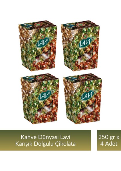 Lavi Karışık Dolgulu Çikolata 250 gr x 4 Adet