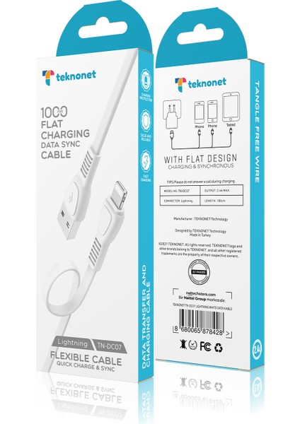 TN-DC07 Plastik 100 cm Lightning Şarj ve Data Kablosu fiyatları