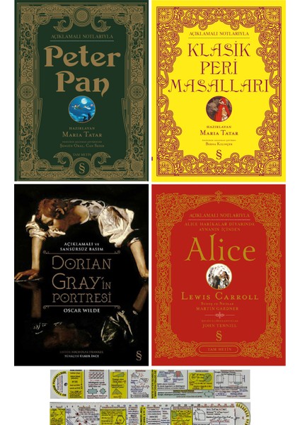 Peter Pan / Klasik Peri Masalları / Dorian Grayin Portresi / Alice 4 Kitap Özel Baskılar (Ciltli) (Matematik Öğreten Cetvel)