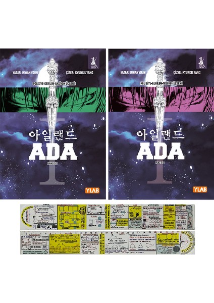 Ada 1. ve 2. Ciltler Çizgi Roman Seti (Matematik Öğreten Cetvel) - Inwan Youn