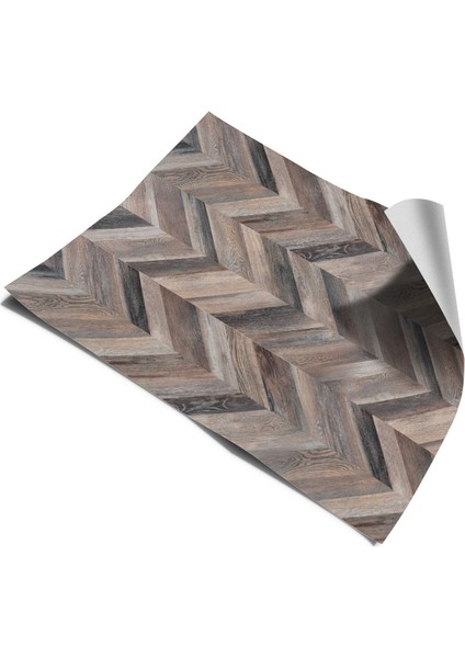 Yer Kaplama Folyosu Kendinden Yapışkanlı Laminasyonlu Balıksırtı Ahşap Parke Desen 60 cm x 100 cm fiyatları