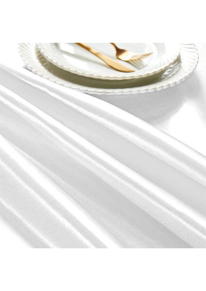 Düğün , Otel , Restoran , Parti Masası Için Parlak Saten Beyaz Masa Örtüsü fırsatları