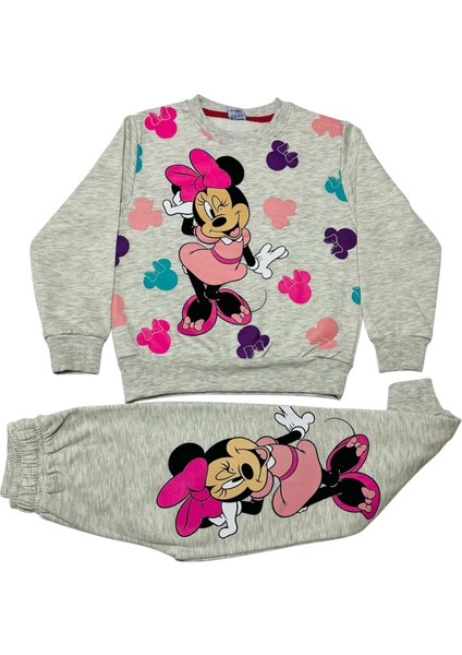 Kız Çocuk Iki Iplik Şardonlu Minnie Mouse Desenli Eşofman Takımı