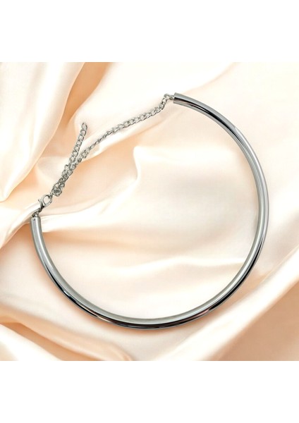 Çelik Gümüş Renk Kelepçe Kolye fiyatları