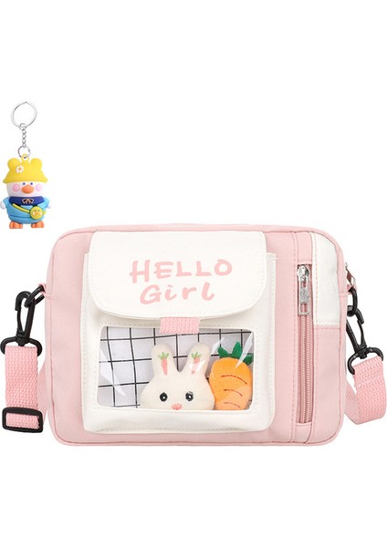 Kanvas Çanta Kadın Crossbody Küçük Çanta Ilköğretim ve Ortaokul Öğrencileri Sevimli Omuz Çanta Şeffaf (Yurt Dışından)