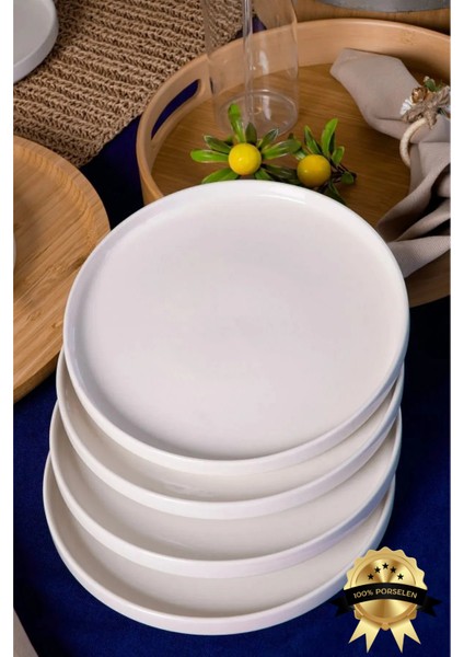 6'lı Venüs 20 cm Porselen Pasta ve Tatlı Tabağı Seti - Zarif ve Modern Tasarım