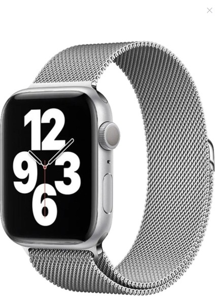 Apple Watch Series Se/10/9/8/7/6/5/4/3 42MM-44MM-45MM-49MM Uyumlu Milano Loop Çelik Kordon