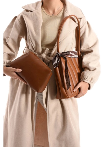 Mıknatıs Kapaklı Cüzdan Detaylı Fularlı Kadın Kol ve Omuz Çantası fiyatları