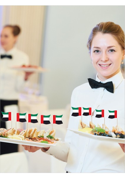 Birleşik Arap Emirlikleri Bayrak Baskılı Ikramlık, Sunumluk, Pasta ve Tatlı Üstü, Çay ve Kahve Yanı, Özel Gün, Davet, Etkinlik ve Organizasyonlar Için Ülke Bayraklı Bayrak Kürdan