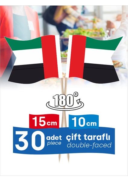 Birleşik Arap Emirlikleri Bayrak Baskılı Ikramlık, Sunumluk, Pasta ve Tatlı Üstü, Çay ve Kahve Yanı, Özel Gün, Davet, Etkinlik ve Organizasyonlar Için Ülke Bayraklı Bayrak Kürdan fiyatları