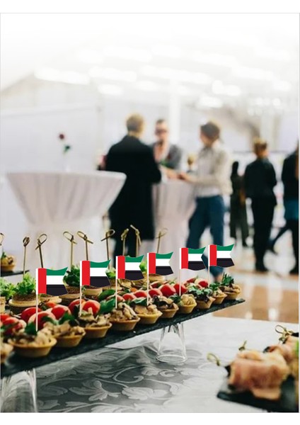 Birleşik Arap Emirlikleri Bayrak Baskılı Ikramlık, Sunumluk, Pasta ve Tatlı Üstü, Çay ve Kahve Yanı, Özel Gün, Davet, Etkinlik ve Organizasyonlar Için Ülke Bayraklı Bayrak Kürdan modelleri