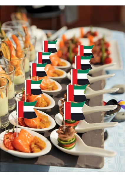 Birleşik Arap Emirlikleri Bayrak Baskılı Ikramlık, Sunumluk, Pasta ve Tatlı Üstü, Çay ve Kahve Yanı, Özel Gün, Davet, Etkinlik ve Organizasyonlar Için Ülke Bayraklı Bayrak Kürdan fırsatları