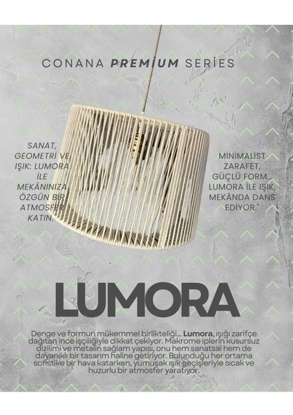 Lumora Sarkıt Avize - Makrome Ip, Metal Iskelet (Ampul Dahil Değildir)