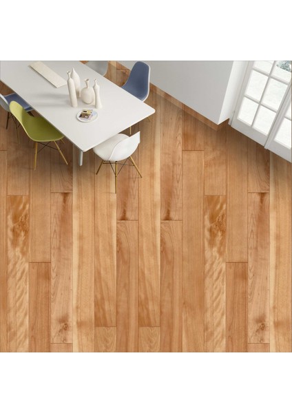 Yer Kaplama Folyosu Kendinden Yapışkanlı Laminasyonlu Ahşap Parke Desen 60 cm x 100 cm