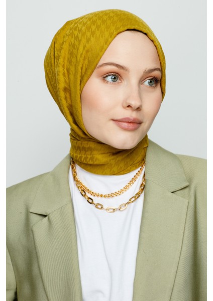 Kazayağı Desen Şal - Safran